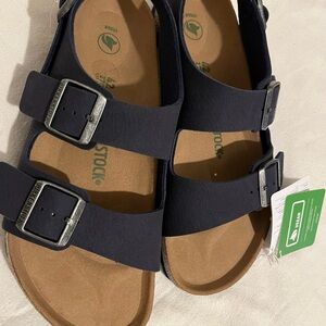 Birkenstock Men’s size 42 vegan Sandals faux leather. - Deep Blue